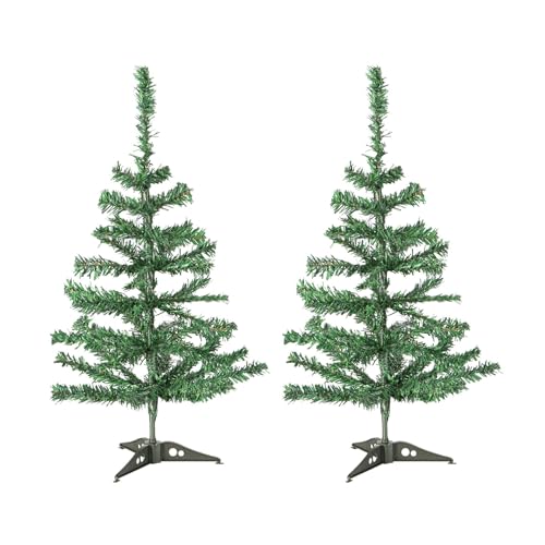 2-Pack 2ft Green Pine Christmas Trees - Desktop/Tabletop