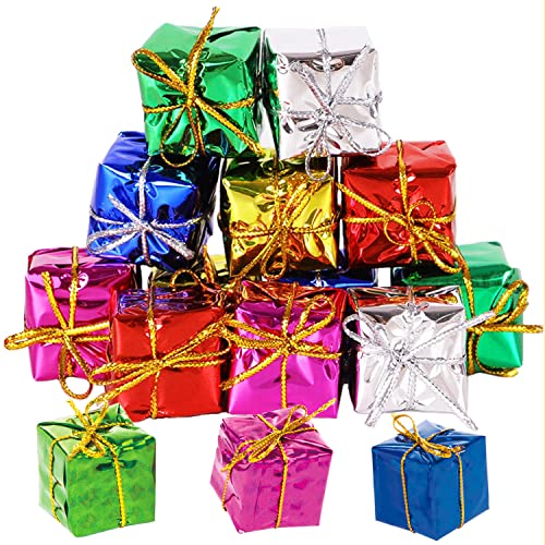 48pcs Mini Present Ornament Gift Box Hangings - (Color)