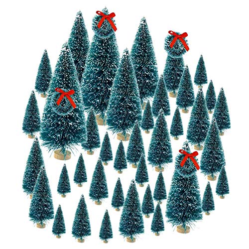 Christmas Trees Ornaments - 49PCS Mini Sisal Snow Frost Trees