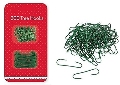 200 Tree Hooks Green Wire Christmas Ornaments Hangers Decorations Home Party Ball Bauble Outdoor Festive Clip by Concept4u, Living Room