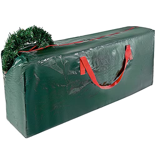 Christmas Tree Storage Bag 9ft Large Green Xmas Tree Holder with Zip and Carry Handles Christmas Decoration Storage Holder Artificial
