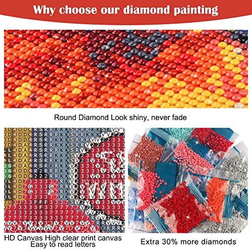 DAERLE Christmas Diamond Painting, 5D Diamond Painting Kits Full Christmas Diamond Art Kits Adult, DIY Diamond Art Round Diamond Painting Santa Claus Diamond Picture Embroidery Kit Home Decor 40x30cm