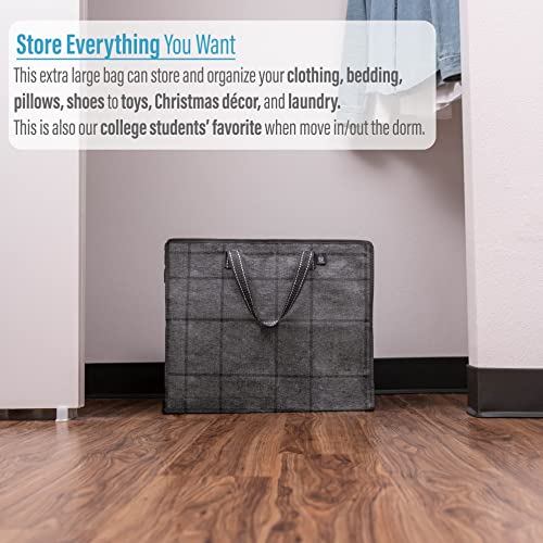 VENO 5 Pack Medium Organizer Storage Bag, Moving Bag, Heavy-Duty Tote, Clothes Storage, Christmas Decorations, Water-Resistant, Closet Storage, Moving Supplies, Packing Boxes (M - Set of 5)