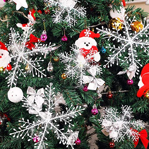 30pc White Christmas Snowflakes – Festive Garland, Christmas Hanging Decoration, Holiday Season, Winter Wonderland, Xmas Home Décor, White Party, Christmas Party Supplies