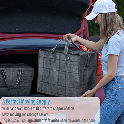 VENO 5 Pack Medium Organizer Storage Bag, Moving Bag, Heavy-Duty Tote, Clothes Storage, Christmas Decorations, Water-Resistant, Closet Storage, Moving Supplies, Packing Boxes (M - Set of 5)