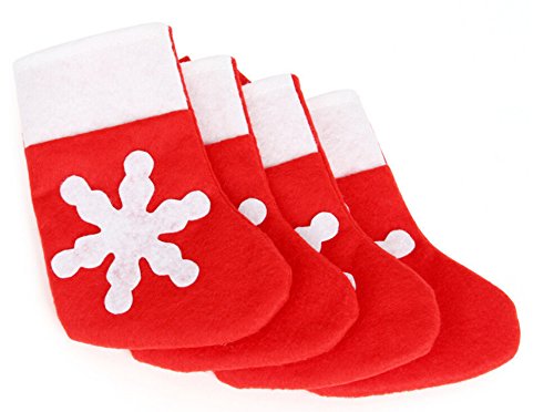 Topways® Christmas Table Decoration, Xmas Dinner Table Decoration Socks Kitchen Cutlery Suit Silverware Knifes Forks Holders Pockets 12 pcs