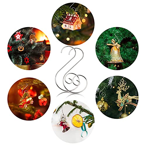 WEDNOK 100pcs Christmas Tree Hooks Xmas S-Shaped Hangers Hook Christmas Ornament Hooks for Hanging Bauble Party Decoration Home DIY Crafts (Silver)
