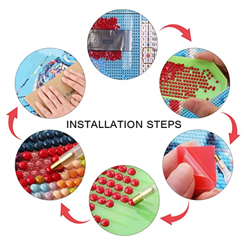 DAERLE Christmas Diamond Painting, 5D Diamond Painting Kits Full Christmas Diamond Art Kits Adult, DIY Diamond Art Round Diamond Painting Santa Claus Diamond Picture Embroidery Kit Home Decor 40x30cm