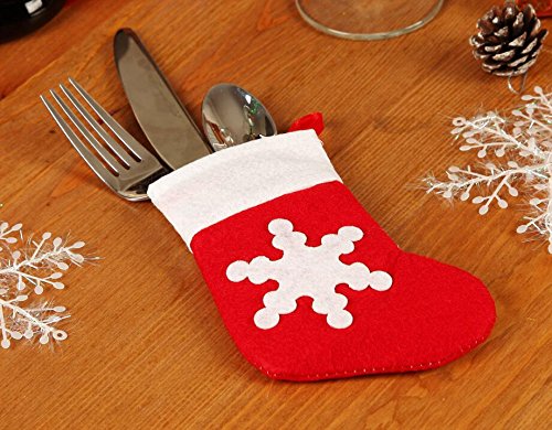 Topways® Christmas Table Decoration, Xmas Dinner Table Decoration Socks Kitchen Cutlery Suit Silverware Knifes Forks Holders Pockets 12 pcs