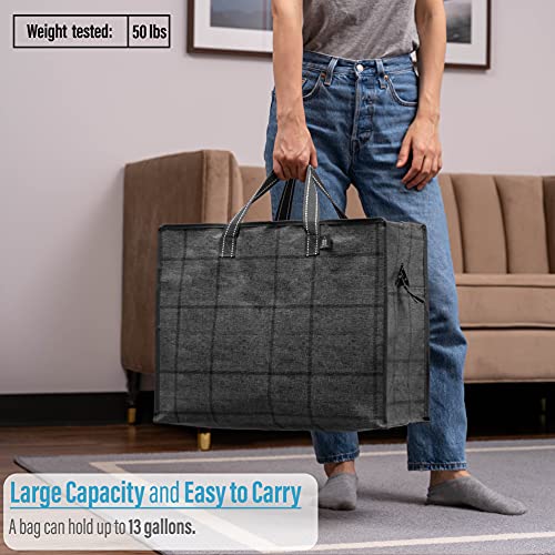 VENO 5 Pack Medium Organizer Storage Bag, Moving Bag, Heavy-Duty Tote, Clothes Storage, Christmas Decorations, Water-Resistant, Closet Storage, Moving Supplies, Packing Boxes (M - Set of 5)