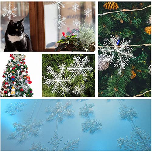 30pc White Christmas Snowflakes – Festive Garland, Christmas Hanging Decoration, Holiday Season, Winter Wonderland, Xmas Home Décor, White Party, Christmas Party Supplies