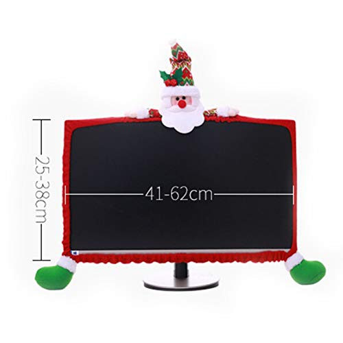 Vanproo Christmas Computer Monitor Cover, Elastic Xmas Decorations Reindeer Computer Monitor Border Cover, Elastic Laptop Computer Cover for Xmas Home Office Decor and New Year Gift Ideas (Snowman)