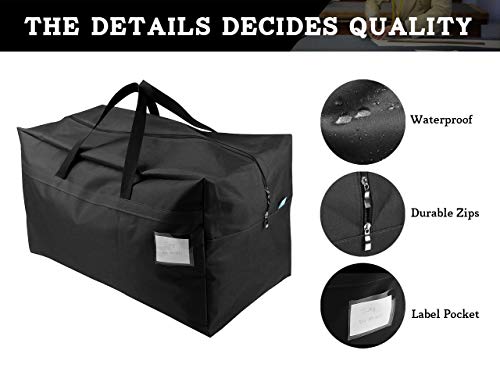 iwill CREATE PRO 70*42*35cm Waterproof Over-sized Christmas, Festival Decorations Organizer Storage Bag, Travel Duffel Bag, Back to School Carry Bag, Washable, Black