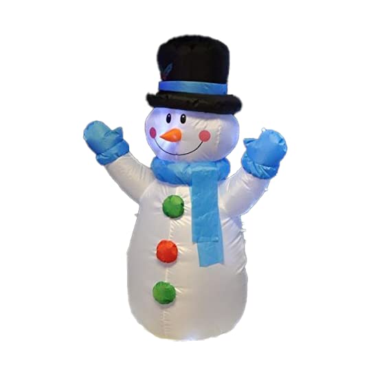 Garden Mile Large Self-Inflatable Snowman with Built-in LED Lights Christmas Decorations Electric Blow Up Giant Illuminated Christmas Ornaments Xmas Figure Statue for Indoor Outdoor Xmas Decorations