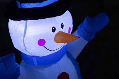 Garden Mile Large Self-Inflatable Snowman with Built-in LED Lights Christmas Decorations Electric Blow Up Giant Illuminated Christmas Ornaments Xmas Figure Statue for Indoor Outdoor Xmas Decorations