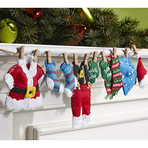 Bucilla Santa's Laundry Garland Felt Applique Kit-27"X5"