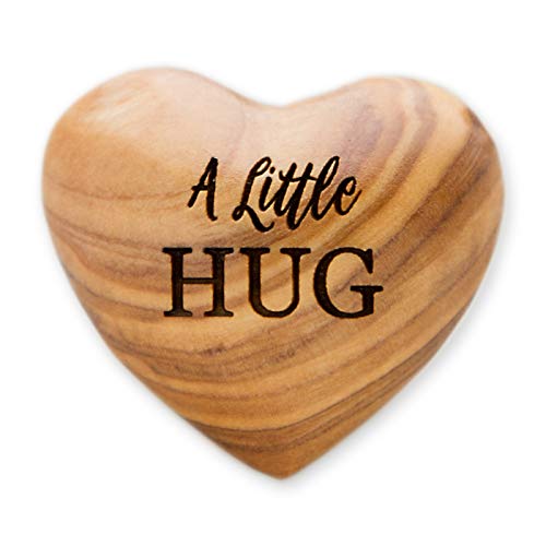 The Laser Engraving Company A Little Hug, Tiny Hug Token, Solid Olive Wood Heart, Isolation Gift, Missing You Gift, Thinking of You, Lock Down, Lockdown