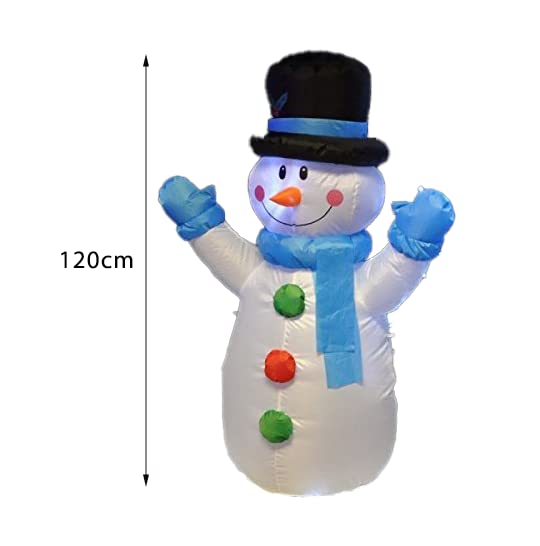 Garden Mile Large Self-Inflatable Snowman with Built-in LED Lights Christmas Decorations Electric Blow Up Giant Illuminated Christmas Ornaments Xmas Figure Statue for Indoor Outdoor Xmas Decorations