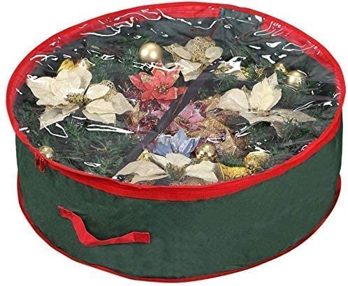 GEEZY Christmas Tree Zip Up Storage Bag Sturdy Cover Sack with Carry Handles (Wreath Storage Bag)