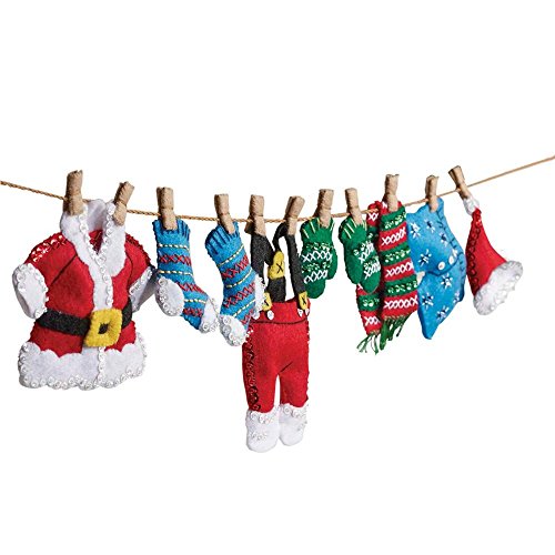 Bucilla Santa's Laundry Garland Felt Applique Kit-27"X5"