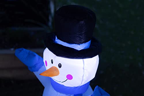 Garden Mile Large Self-Inflatable Snowman with Built-in LED Lights Christmas Decorations Electric Blow Up Giant Illuminated Christmas Ornaments Xmas Figure Statue for Indoor Outdoor Xmas Decorations