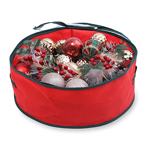Albert Austin Christmas Wreath Storage Case | Waterproof Xmas Decoration Storage Bag With Zip And Sturdy Carry Handles | Moistureproof Xmas Garland Wreaths Ornaments Storage Bag Large (60 x 20) cm