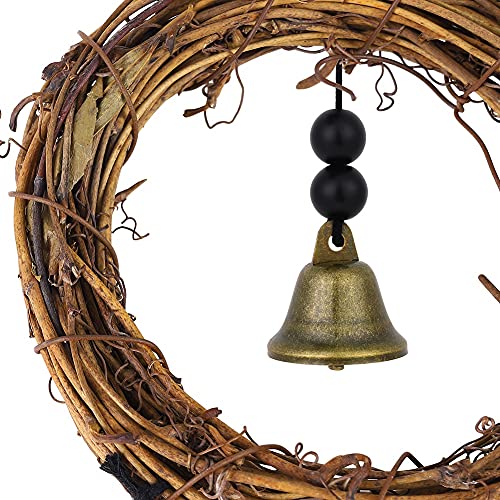 Witch Bells Protection Handmade Witch Bells Wreath Witchcraft Supplies Pentagram Witch Rattan Bells Home Protection Door Hanger Hanging for House Warming (#7)
