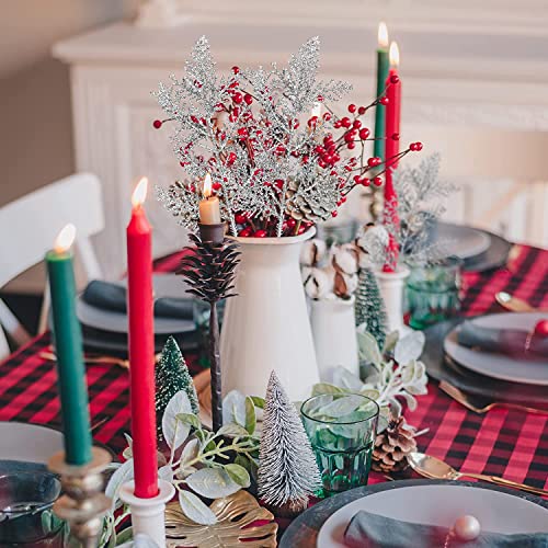 30 PCS Glitter Artificial Pine Needles,Fake Foliage Pine Stems Picks for DIY Garland Wreath Christmas Embellishing and Home Garden Decoration