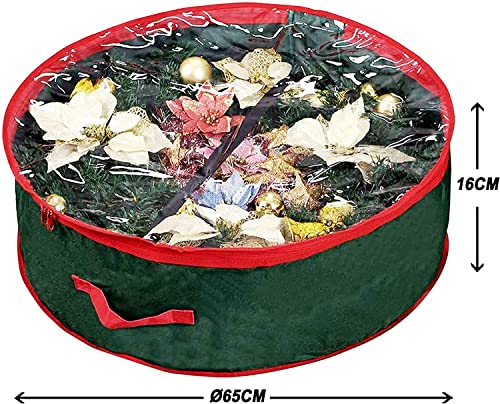 GEEZY Christmas Tree Zip Up Storage Bag Sturdy Cover Sack with Carry Handles (Wreath Storage Bag)