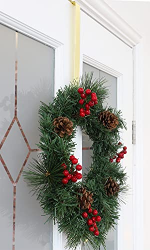 Christmas Concepts® 28cm Metal Wreath Hanger – Ultra Slim Over the Door Christmas Hanger (Gold)