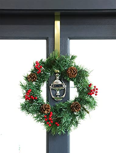 Christmas Concepts® 28cm Metal Wreath Hanger – Ultra Slim Over the Door Christmas Hanger (Gold)