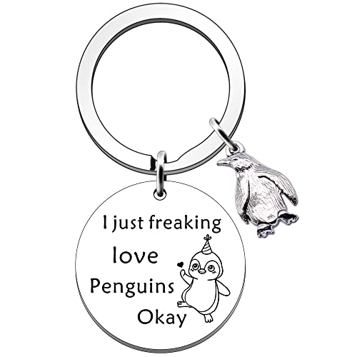 SDOFY Penguin Gifts Penguin Keyring Penguin Gifts for Girls Women Penguin Lover Birthday Christmas Gifts I Just Freaking Love Penguins