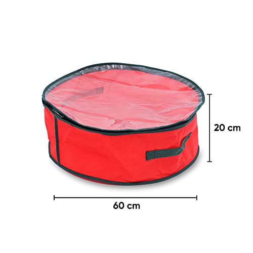 Albert Austin Christmas Wreath Storage Case | Waterproof Xmas Decoration Storage Bag With Zip And Sturdy Carry Handles | Moistureproof Xmas Garland Wreaths Ornaments Storage Bag Large (60 x 20) cm