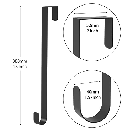 ANSIO Christmas Wreath Hanger for Front Door, 15'' /38cm Wreath Holder for Christmas Decor - Pack of 1 - Black…