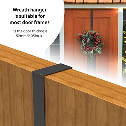 ANSIO Christmas Wreath Hanger for Front Door, 15'' /38cm Wreath Holder for Christmas Decor - Pack of 1 - Black…