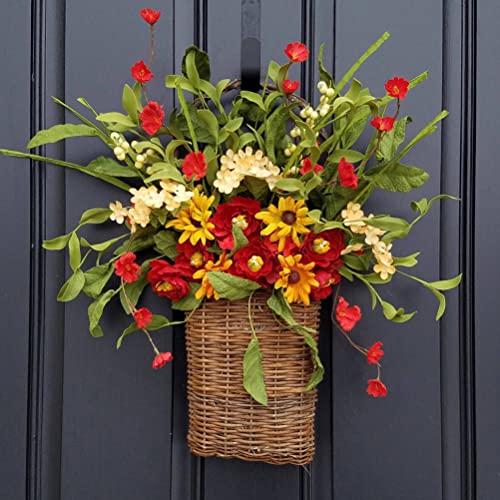 Qivange 2 Pack Wreath Hanger for Front Door, Metal Wreath Hook Hangers Christmas Wreath Hanging Hook for Christmas Halloween Home Office Wall Wedding Wreaths or Decor 16 Inch (Black)