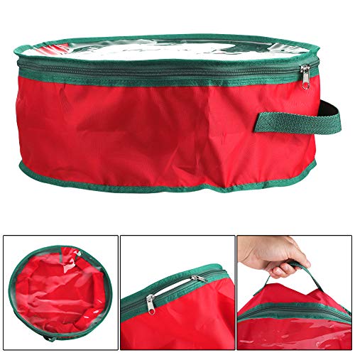 Pannow Christmas Wreath Storage Bag, 40/50cm Clear Garland or Xmas Wreath Container with Handles, Strong and Protective Xmas Wreath Storage Carrying Bag