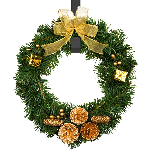 ANSIO Christmas Wreath Hanger for Front Door, 15'' /38cm Wreath Holder for Christmas Decor - Pack of 1 - Black…