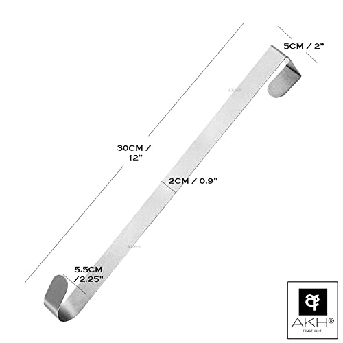 Christmas Wreath Hanger | 30 cm / 12" in Length | Metal Wreath Hook Over The Door Wreath Hanger Hanging Hook Christmas | Metal Wreath Hook for Christmas Home Office Wall Wreaths Decor (Silver)