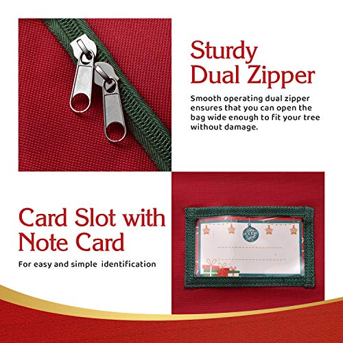 HOLIDAY SPIRIT Jumbo Christmas Tree Storage Bag in Red - Fits a 9Ft / 2.75M Tree - Premium, Heavy-Duty Oxford Fabric, Durable Reinforced Handles & Zipper - Waterproof, Protects Moisture & Dust