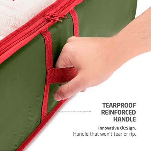 Zober Wrapping Paper Storage Bags - Premium Underbed Storage Boxes for Christmas and Birthday Wrapping Paper - Bedroom Organiser for Clothes and Blankets - 107x46x15cm, Green