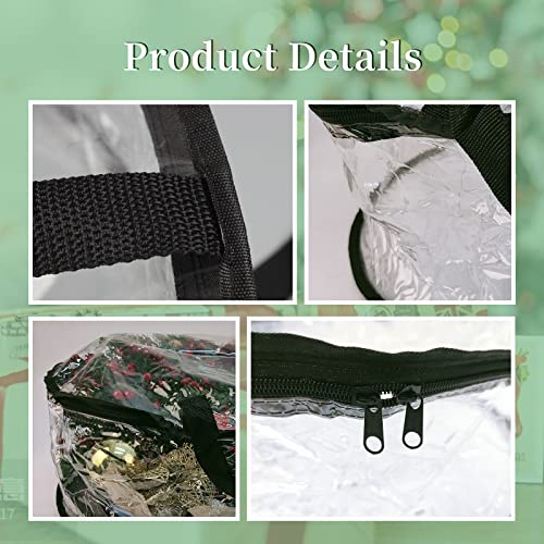 60cm Wreath Storage Bag PVC Transparent Gift Bag Round Festival Wreath Bag for Decoration and Storage of Halloween, Christmas and Other Festivals (Transparent)