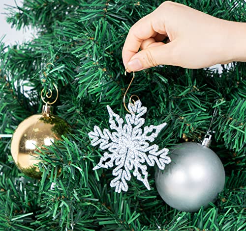 Christmas Ornament Hooks 240Pcs Xmas Tree Ornaments Hanger Hooks Metal Wire S Hooks with Storage Box for Baubles Ball Christmas Tree Hanging Decoration, Gold&Silver