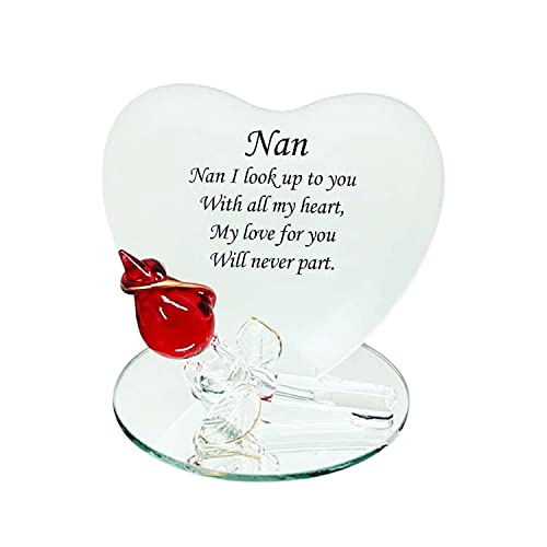 OnlineStreet Glass Rose Gift Box A Heartfelt Expression of Love for Nan | Nan Gifts | Birthday Gift for Nan, Glass Ornament Nana Gifts - Christmas/Thank You/Special Occasion Gifts for Nana or Nan