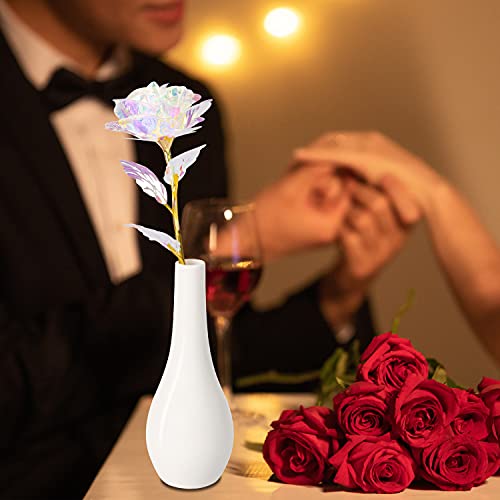 Gifts for Her,Artificial Flower Rose Gift,Rainbow Rose Flower Present with Vase Luxury Gift Box Great Gift Idea for Women,Mom Gifts,Valentine,Thanksgiving Day, Christmas, Birthday, Anniversary