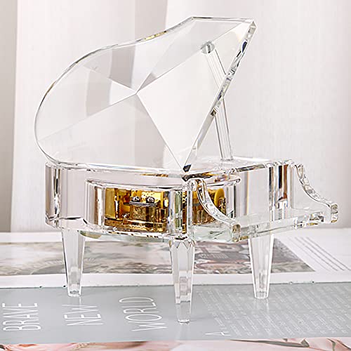 SUMNACON Crystal Piano Music Box, Decorative Musical Box Piano Ornament Toy Sweet Desk Craft for Romantic Valentine, Christmas, Birthday Gift (Tune: For Elise)