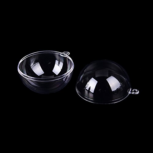 Wenosda Christmas Clear Baubles Transparent Ball Plastic Fillable Sphere Ornament for Xmas Tree/Home Decoration/Wedding/Birthday/Party/Gift Box etc (70mm, Set of 24pcs)