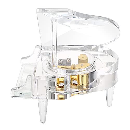 SUMNACON Crystal Piano Music Box, Decorative Musical Box Piano Ornament Toy Sweet Desk Craft for Romantic Valentine, Christmas, Birthday Gift (Tune: For Elise)