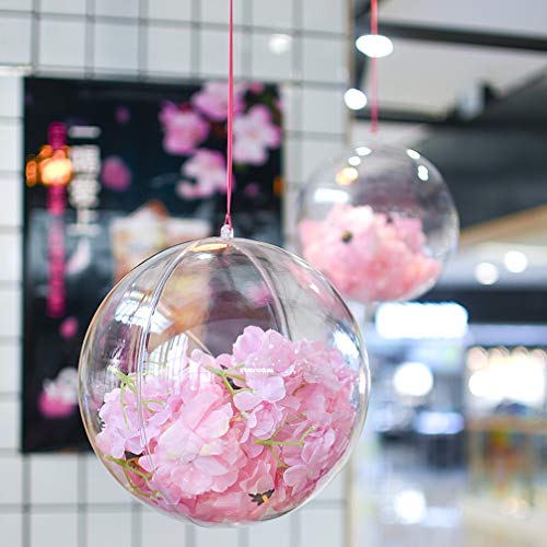 Wenosda Christmas Clear Baubles Transparent Ball Plastic Fillable Sphere Ornament for Xmas Tree/Home Decoration/Wedding/Birthday/Party/Gift Box etc (70mm, Set of 24pcs)