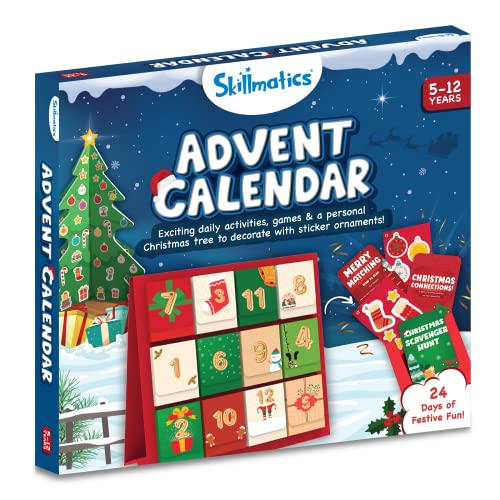 Skillmatics Countdown to Christmas Advent Calendar 2022 | Holiday Gifts for 5 to 12 Years | Includes exciting daily activities, games & a personal Christmas tree to decorate with sticker ornaments